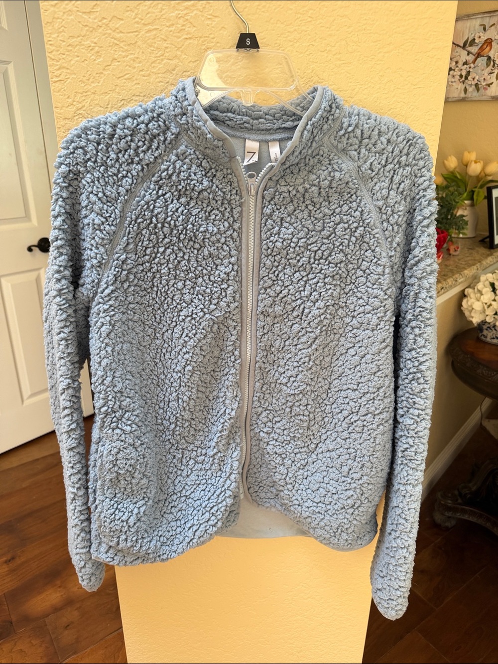 Zella Light Blue Sherpa Zip-Up Jacket - Women's